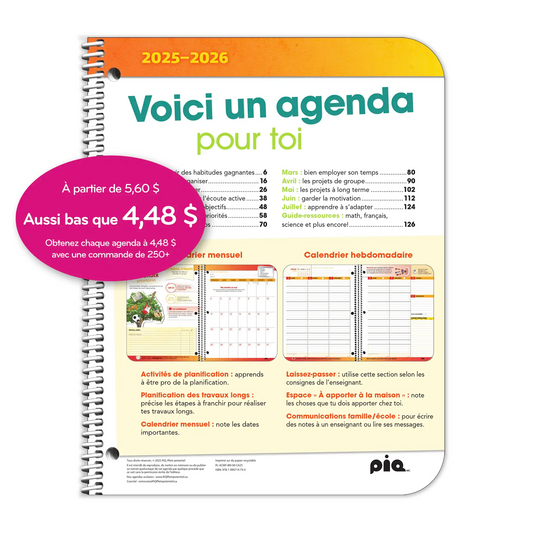L'agenda canadien, secondaire 1er cycle (Sur mesure)