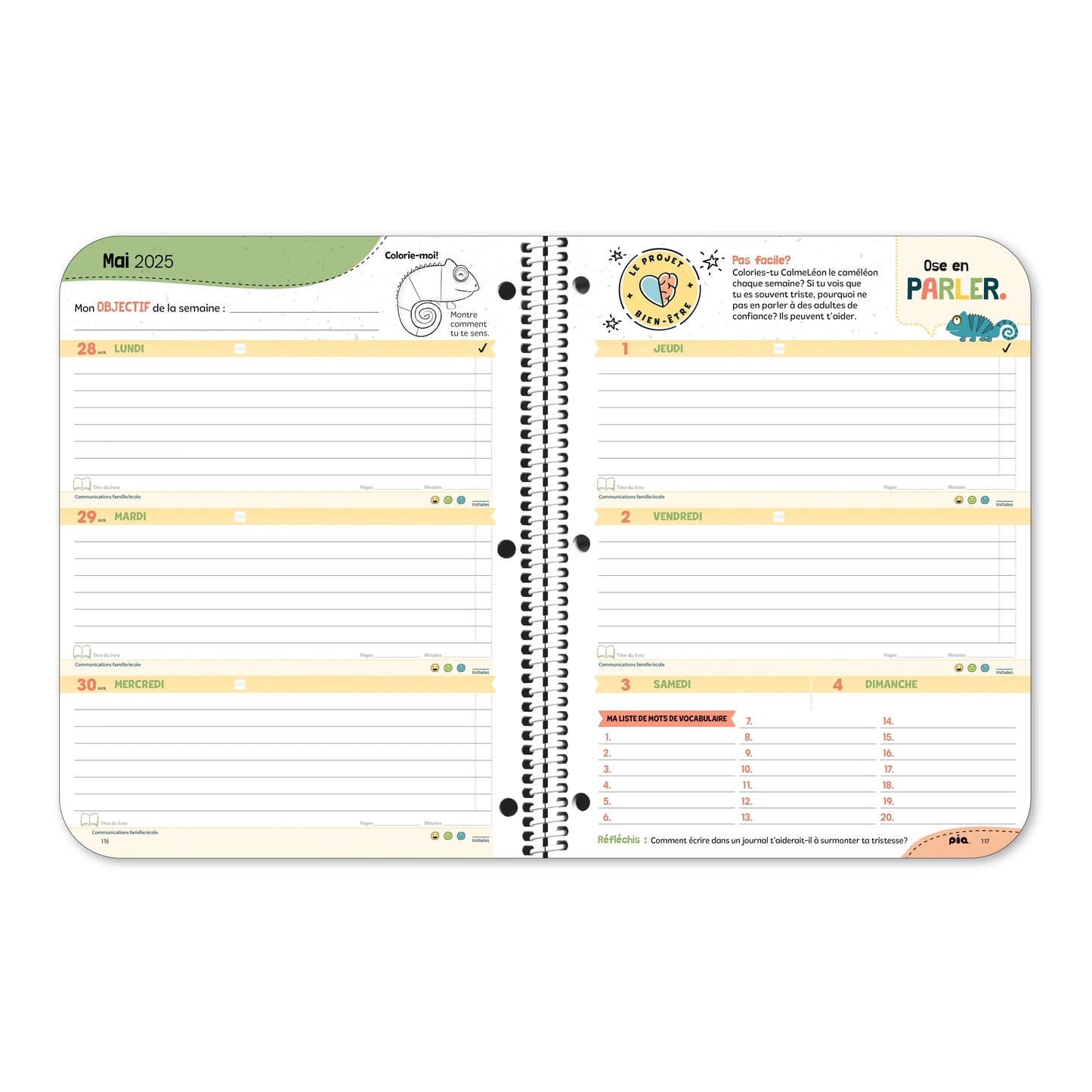 L'agenda projet bien-être, primaire 3-6 (Stock)