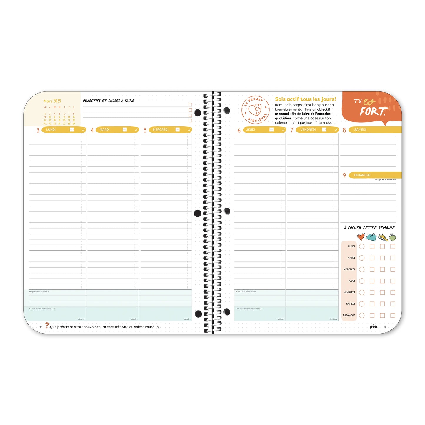 L'agenda projet bien-être, secondaire 1er cycle (Stock)