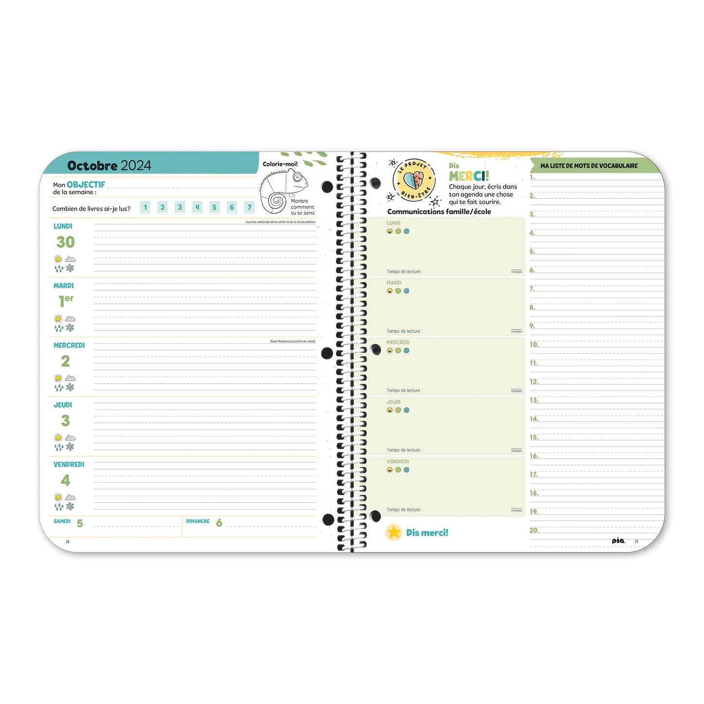 L'agenda projet bien-être, primaire 1-2 (Stock)