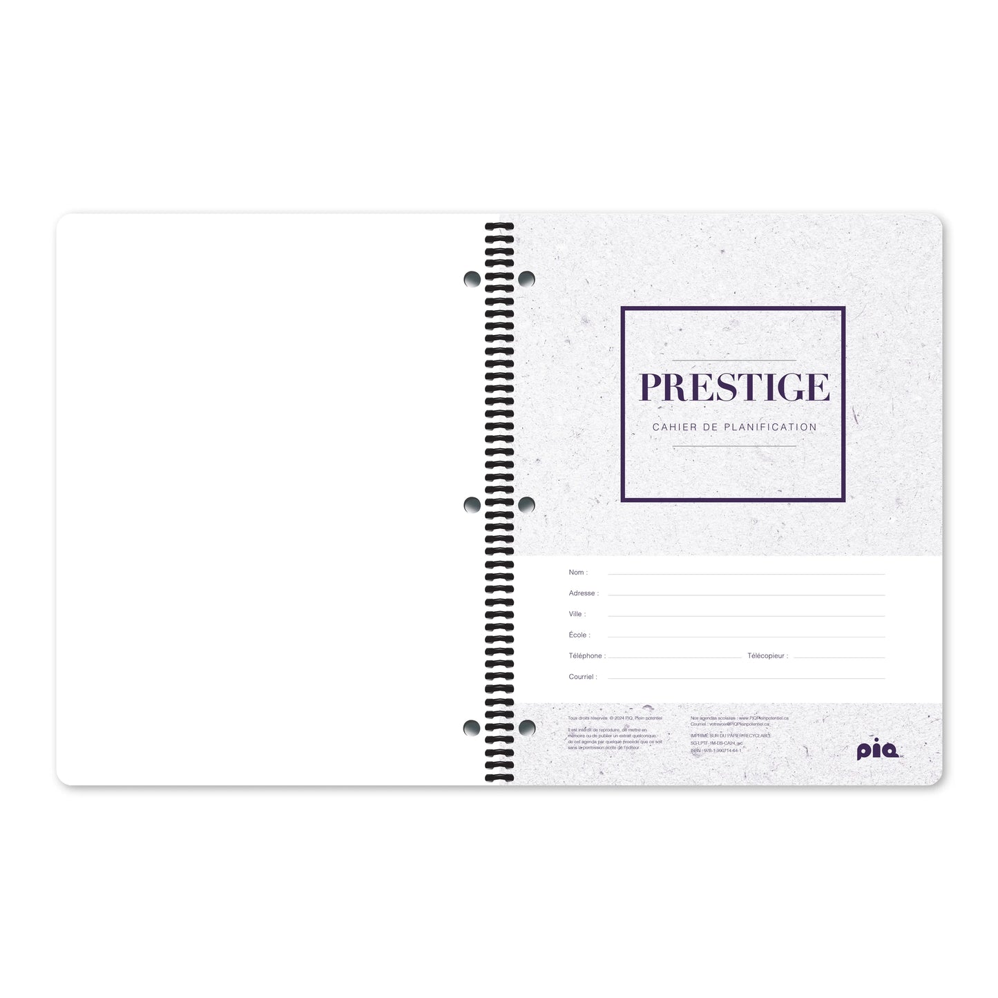 Cahier de planification Prestige
