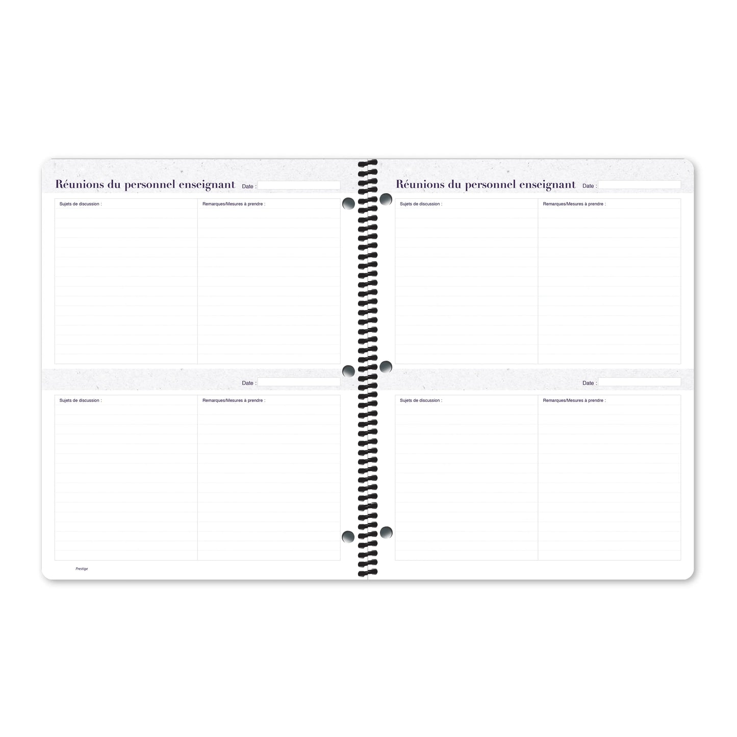 Cahier de planification Prestige