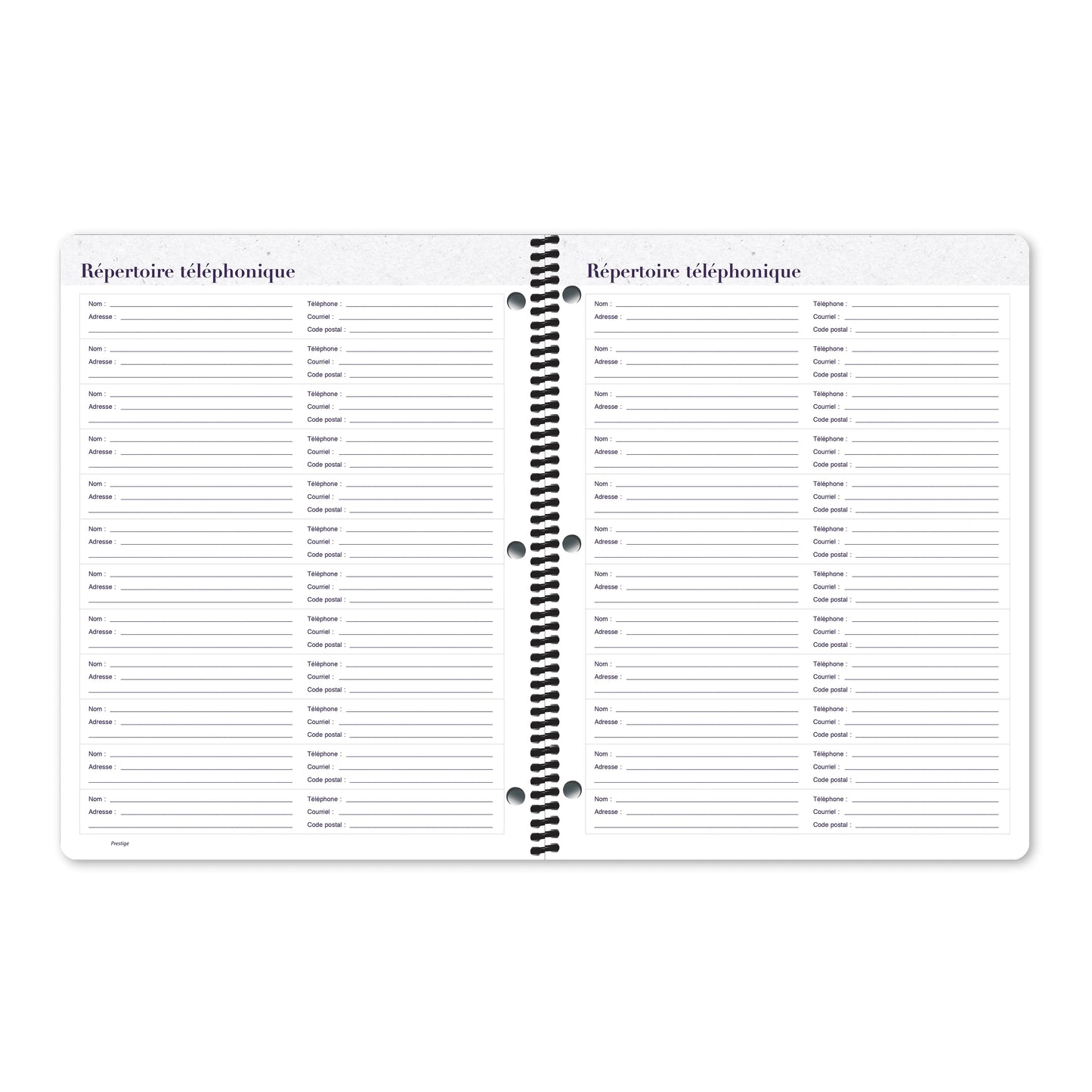 Cahier de planification Prestige
