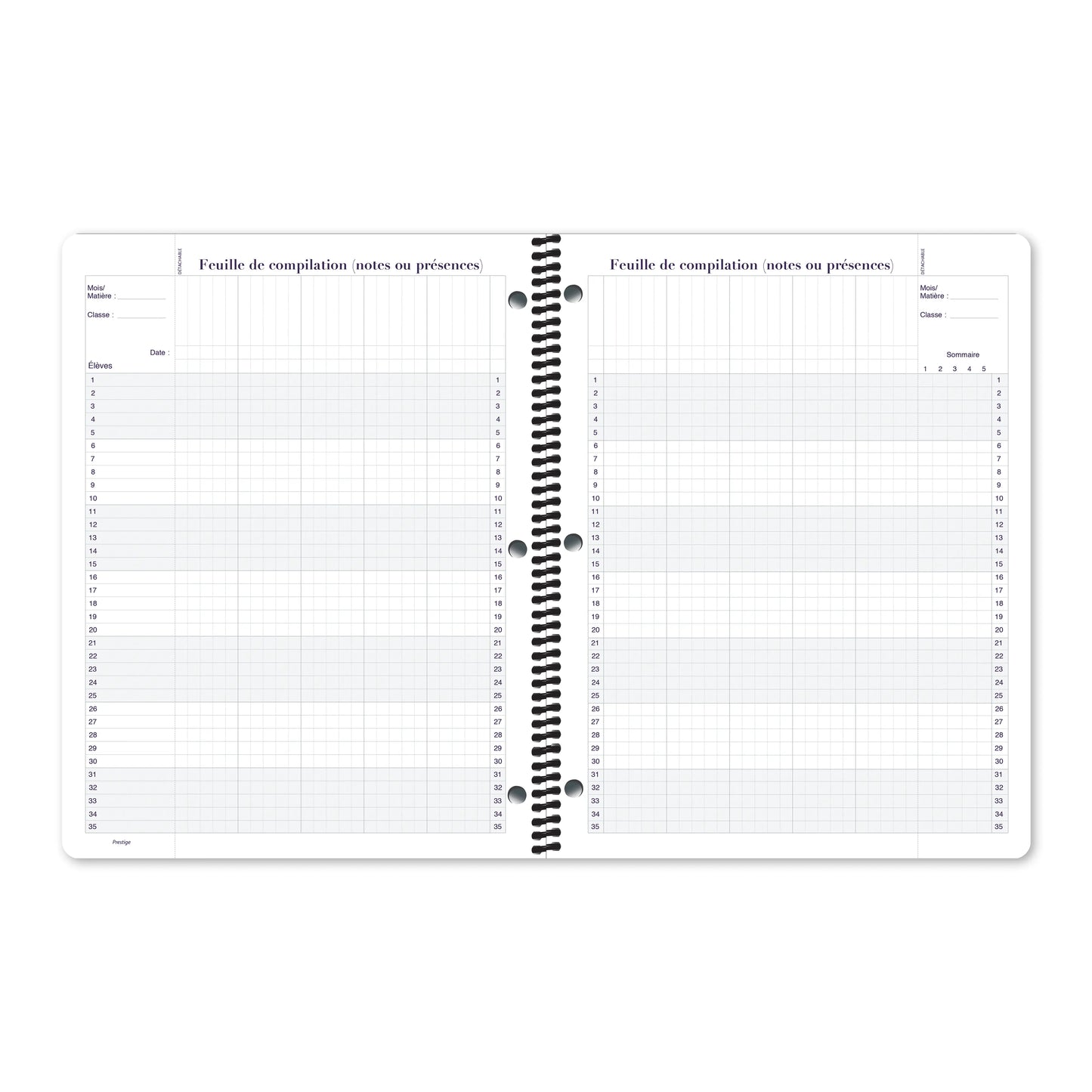Cahier de planification Prestige