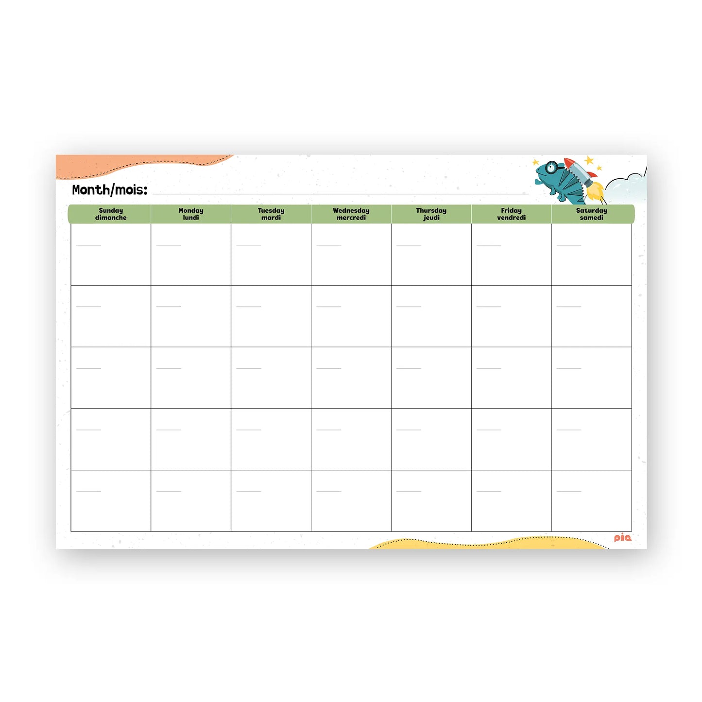 Calendrier mural, primaire 3-6