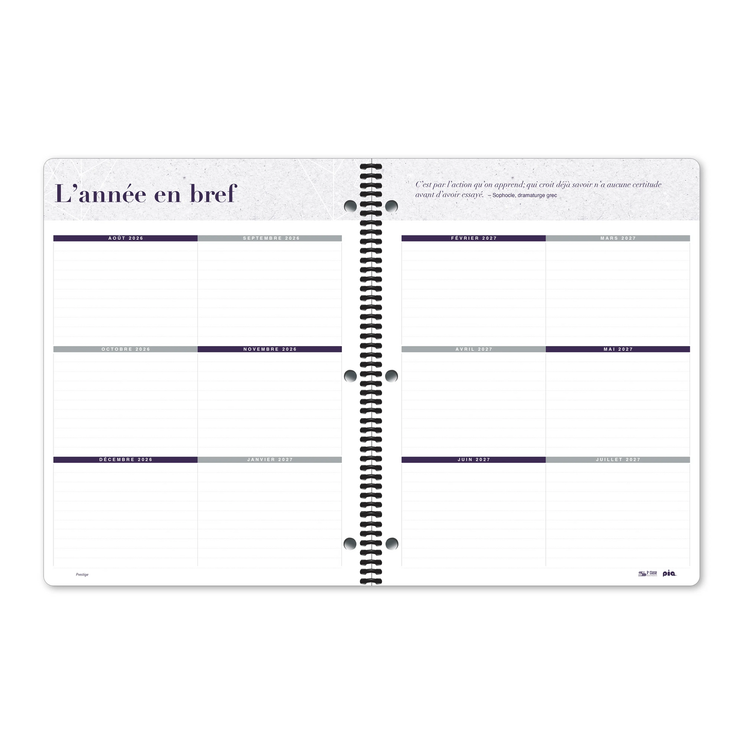 Cahier de planification Prestige