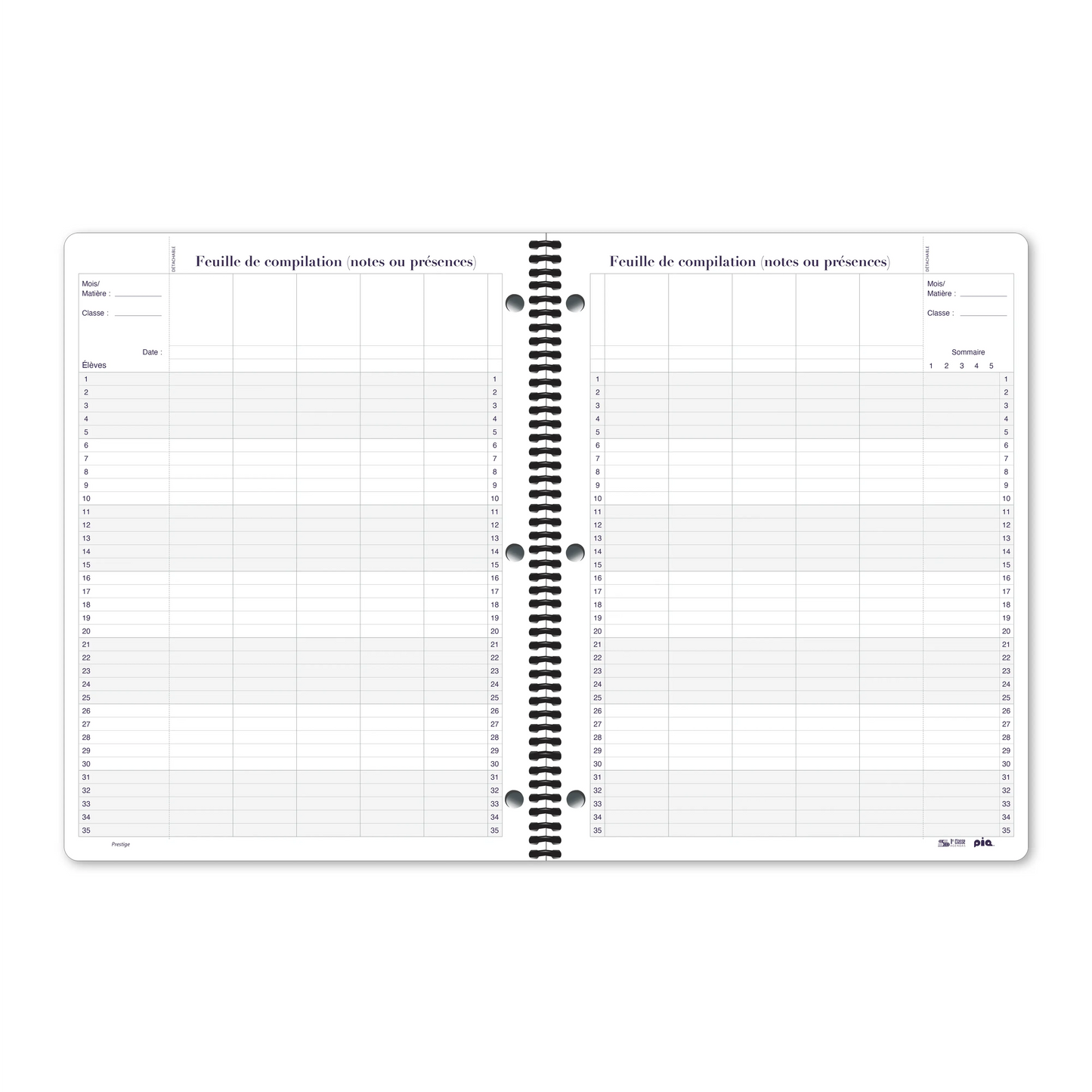 Cahier de planification Prestige