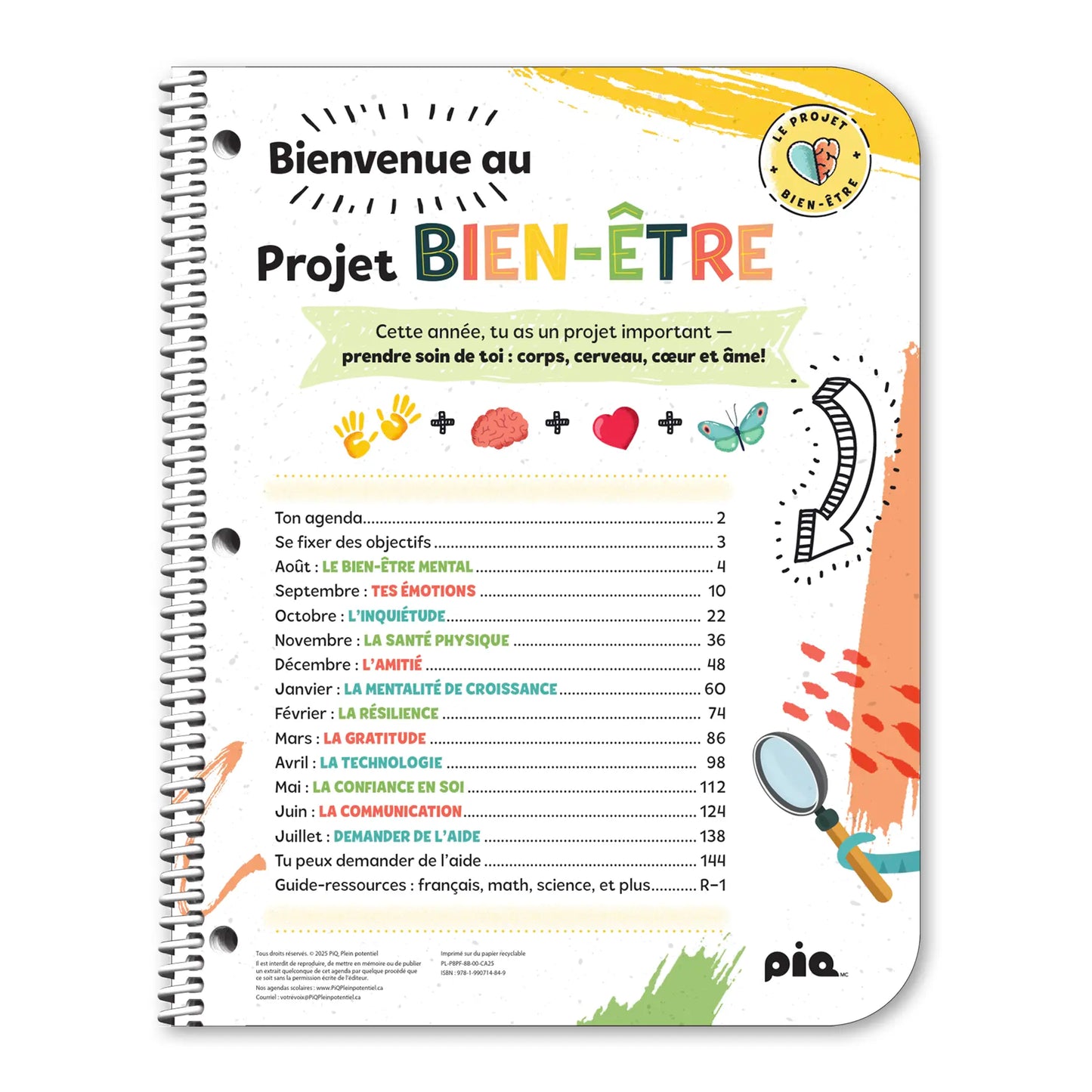 L'agenda projet bien-être, primaire 1-2