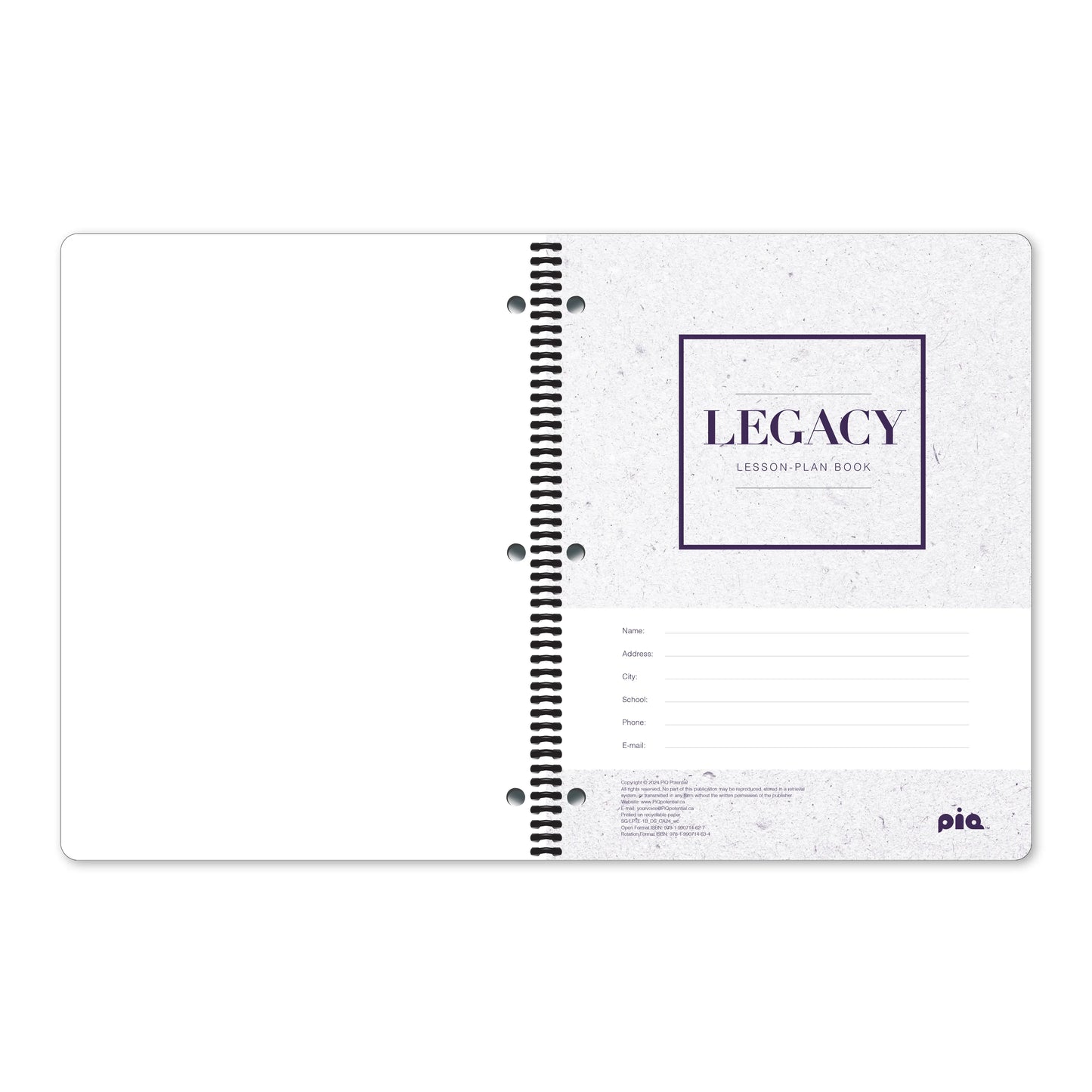 Legacy Lesson Plan Book: Open Format (2024-2025)