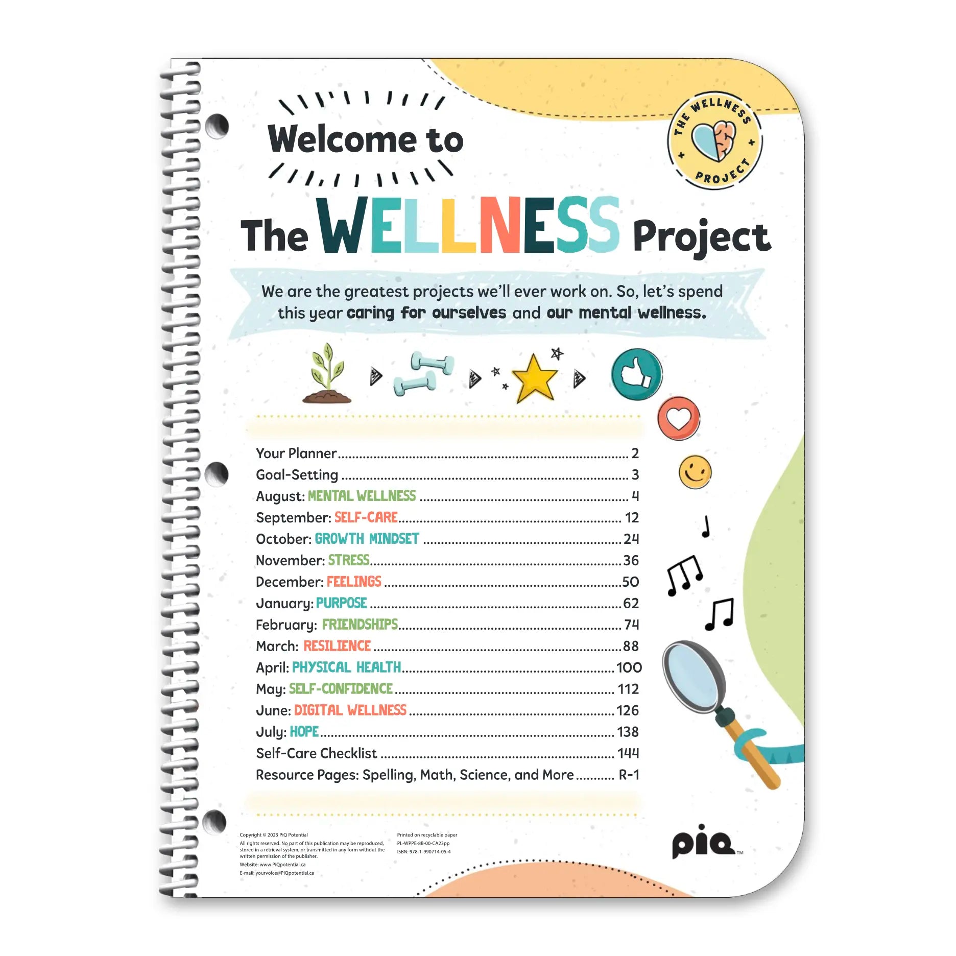 The Wellness Project Planner: Grades 3-5 (2024-2025) CUSTOM EDITION ...