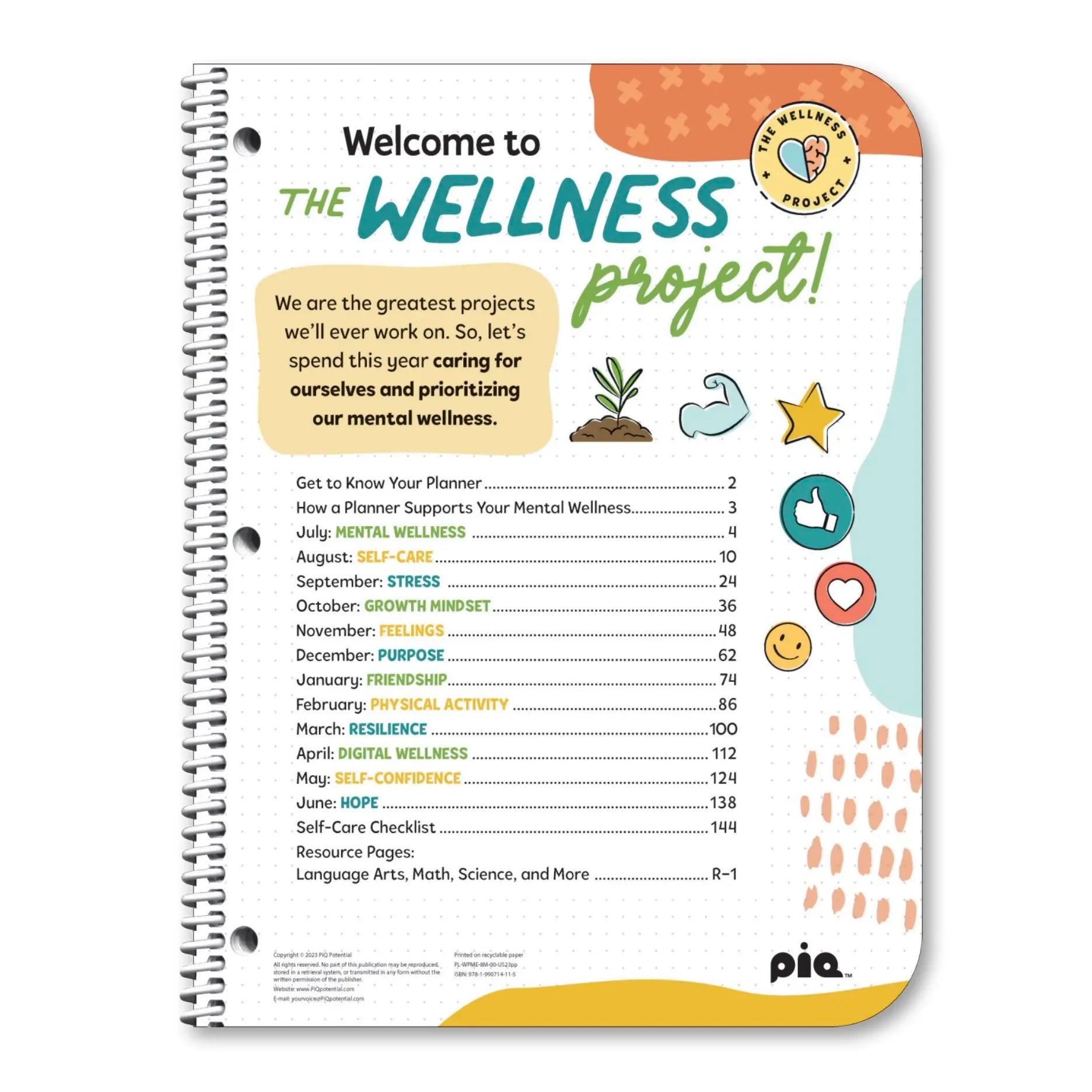 The Wellness Project Planner: Grades 6-8 (2024-2025) CUSTOM EDITION ...