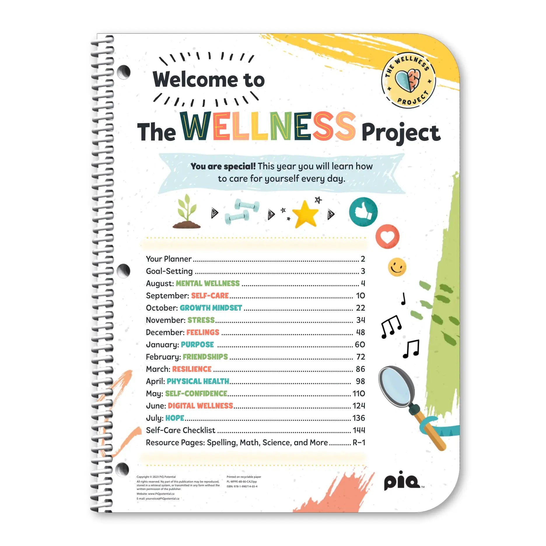 The Wellness Project Planner: Grades 1-2 (2024-2025) CUSTOM EDITION ...