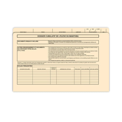 Dossier cumulatif de l'élève du Manitoba